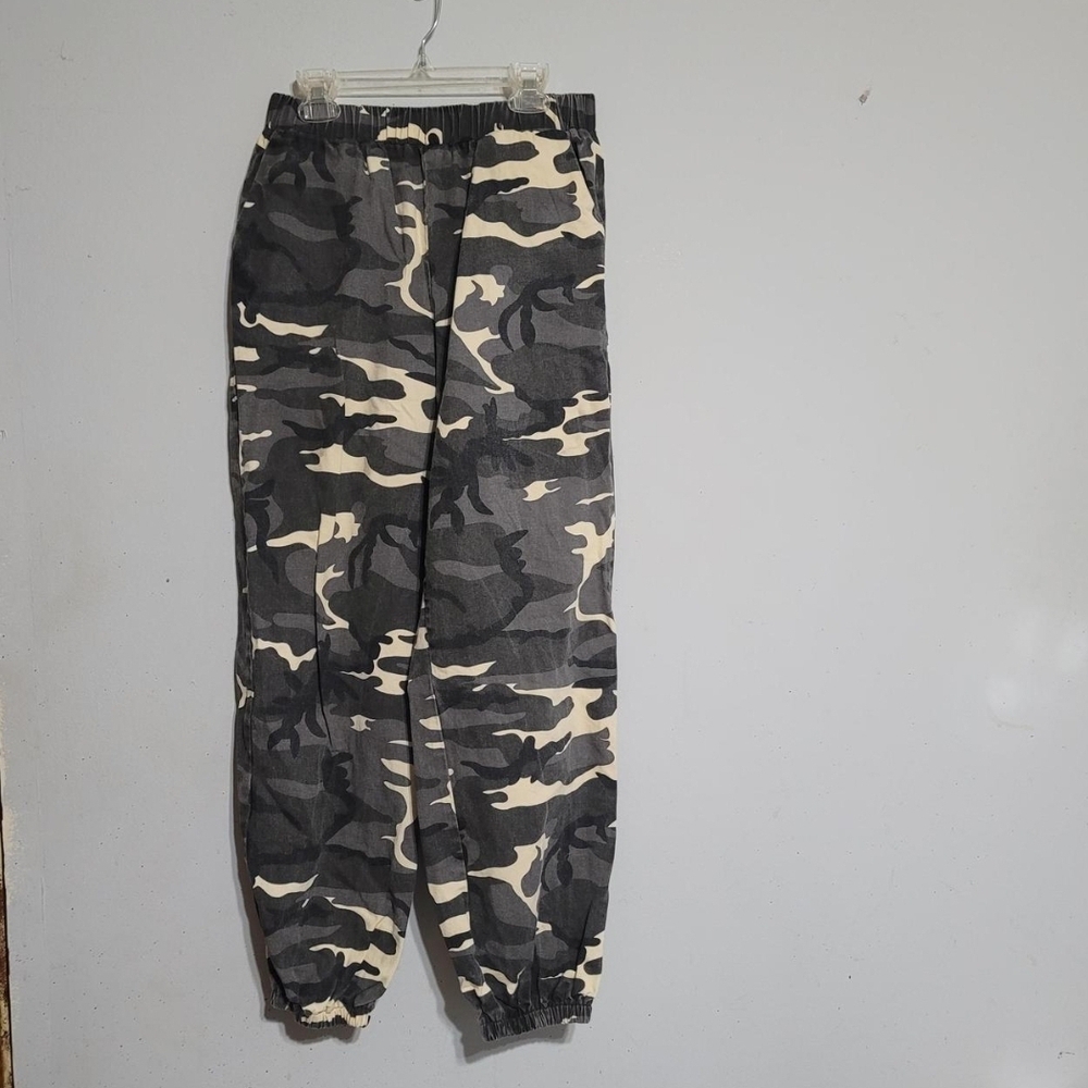 Womens Size Medium Camo Joggers Lightweight Elastic Waist Pants‎ Pockets M